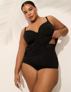 Underwire Balconette Tankini Top Black -Lanebryant Shop 410639 0000015738 alt6