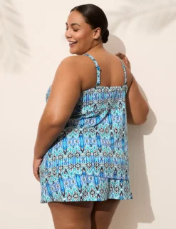 Underwire Knot-Front Tankini Top Lovely Ikat Freestyle