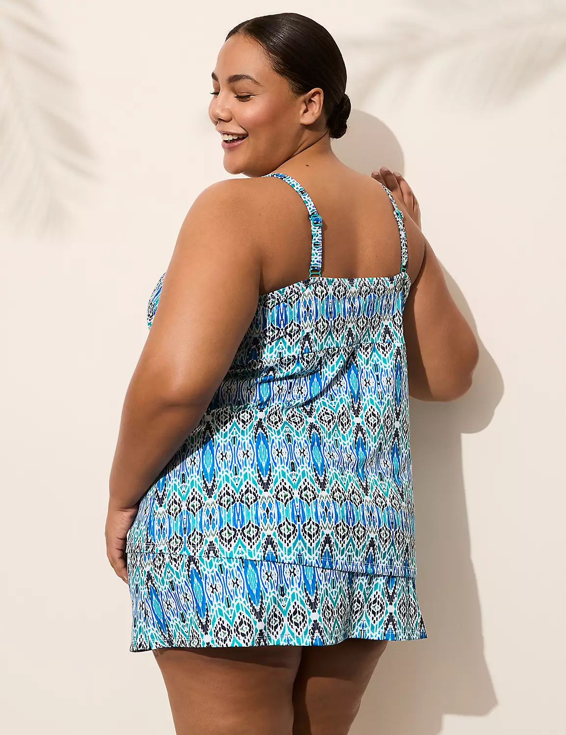 Underwire Knot-Front Tankini Top Lovely Ikat Freestyle 3 Underwire Knot-Front Tankini Top Lovely Ikat Freestyle