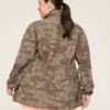 LIVI Woven Cargo Jacket Brown Camo 2 LIVI Woven Cargo Jacket Brown Camo -Lanebryant Shop 410685 0000114474 Back