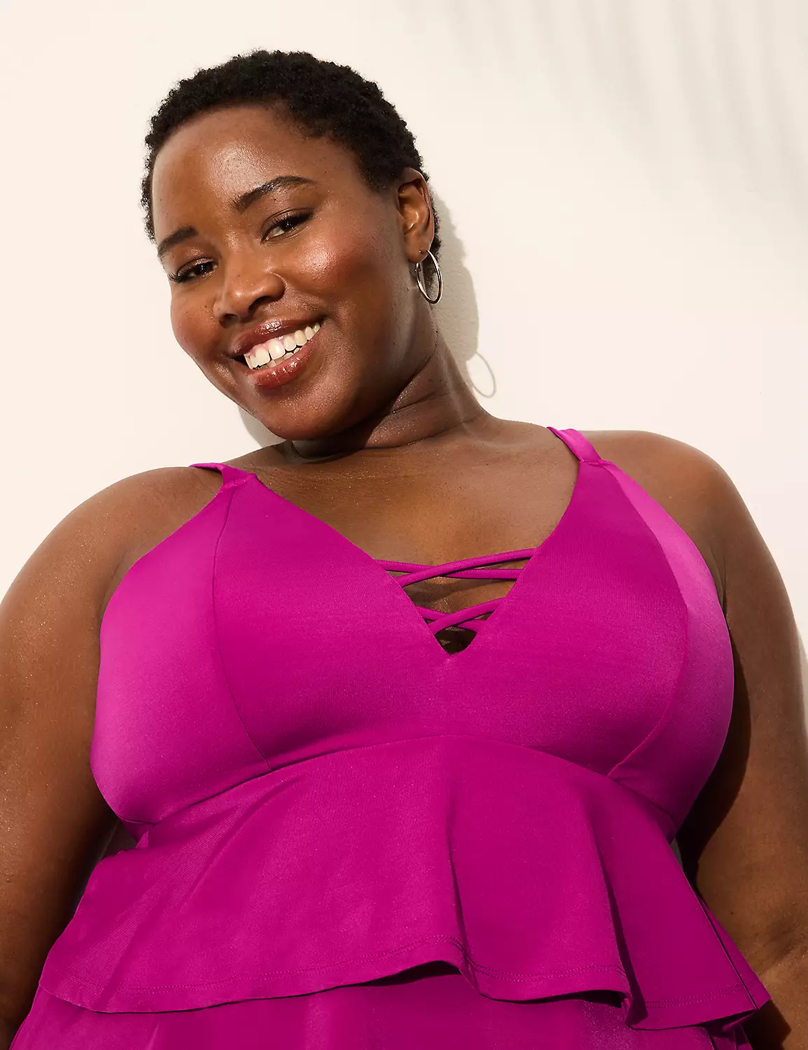 No-Wire Three-Tier Strappy Tankini Top Spicy Orchid 5 No-Wire Three-Tier Strappy Tankini Top Spicy Orchid - Image 3