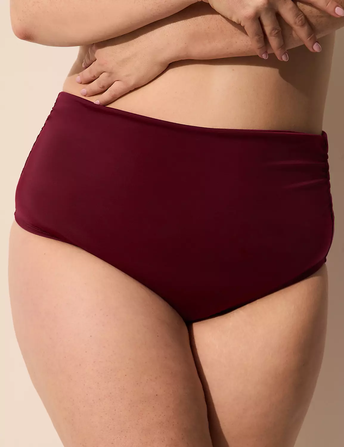 Foldover-Waist Swim Brief Mudra Maroon 4 Foldover-Waist Swim Brief Mudra Maroon - Image 2