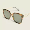 Tortoiseshell Print Metal Square Sunglasses Tortoiseshell Print 1 Tortoiseshell Print Metal Square Sunglasses Tortoiseshell Print -Lanebryant Shop 410979 0000093478