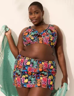 Underwire Knot-Front Bikini Top Postcards From Paradise -Lanebryant Shop 411030 0000114073