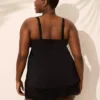 Crochet No-Wire Three-Tier Tankini Top Black -Lanebryant Shop 411045 0000015738 Back