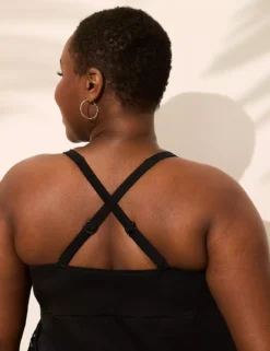 Crochet No-Wire Three-Tier Tankini Top Black -Lanebryant Shop 411045 0000015738 alt4