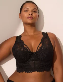 French Balconette Longline Bra Black 9 French Balconette Longline Bra Black -Lanebryant Shop 411216 0000006395