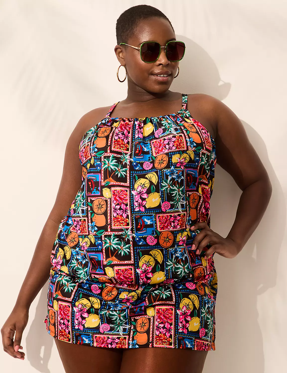 Underwire Blouson Tankini Top Postcards From Paradise Swim Black 8 Underwire Blouson Tankini Top Postcards From Paradise Swim Black - Image 6