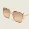 Neutral Chain-Detail Square Sunglasses Neutral -Lanebryant Shop 411323 0000012012