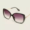 Rhinestone Black Sunglasses Black 1 Rhinestone Black Sunglasses Black -Lanebryant Shop 411326 0000113708