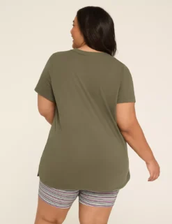 Comfy Cotton Tunic Tee & Bike Short PJ Set Coffeeee Graphic Kalamata