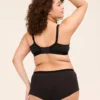 Cotton Boost Plunge Bra With Lace Black 2 Cotton Boost Plunge Bra With Lace Black -Lanebryant Shop 411379 0000006395 Back