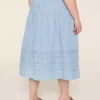 Chambray Pintuck Skirt Light Denim -Lanebryant Shop 411387 0000114531 Back