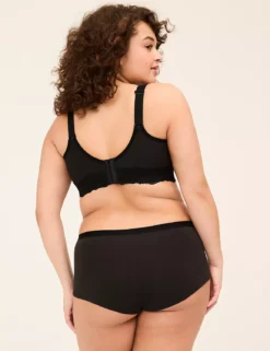 Cotton No-Wire Unlined Full Coverage Bra Black