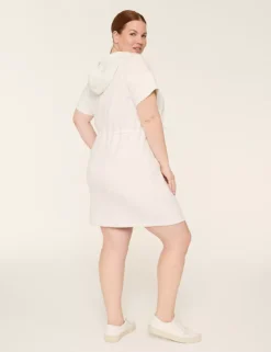 LIVI Journey Cinched-Waist Hooded Dress Grey