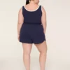LIVI Soft Scoop-Neck Romper Navy 1 LIVI Soft Scoop-Neck Romper Navy -Lanebryant Shop 411431 0000028161 Back