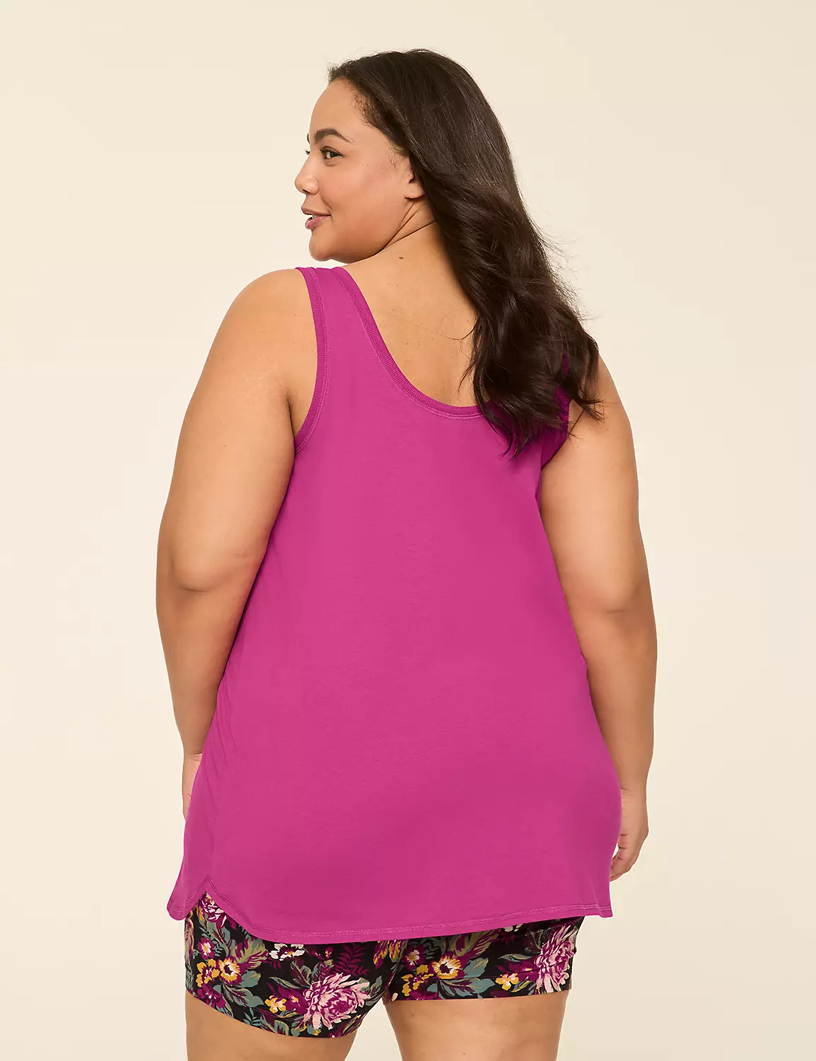 Comfy Cotton Henley Tunic & Bike Short PJ Set Magenta Petal 3 Comfy Cotton Henley Tunic & Bike Short PJ Set Magenta Petal