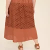 Eyelet Maxi Skirt Brown 1 Eyelet Maxi Skirt Brown -Lanebryant Shop 411480 0000009422 Back