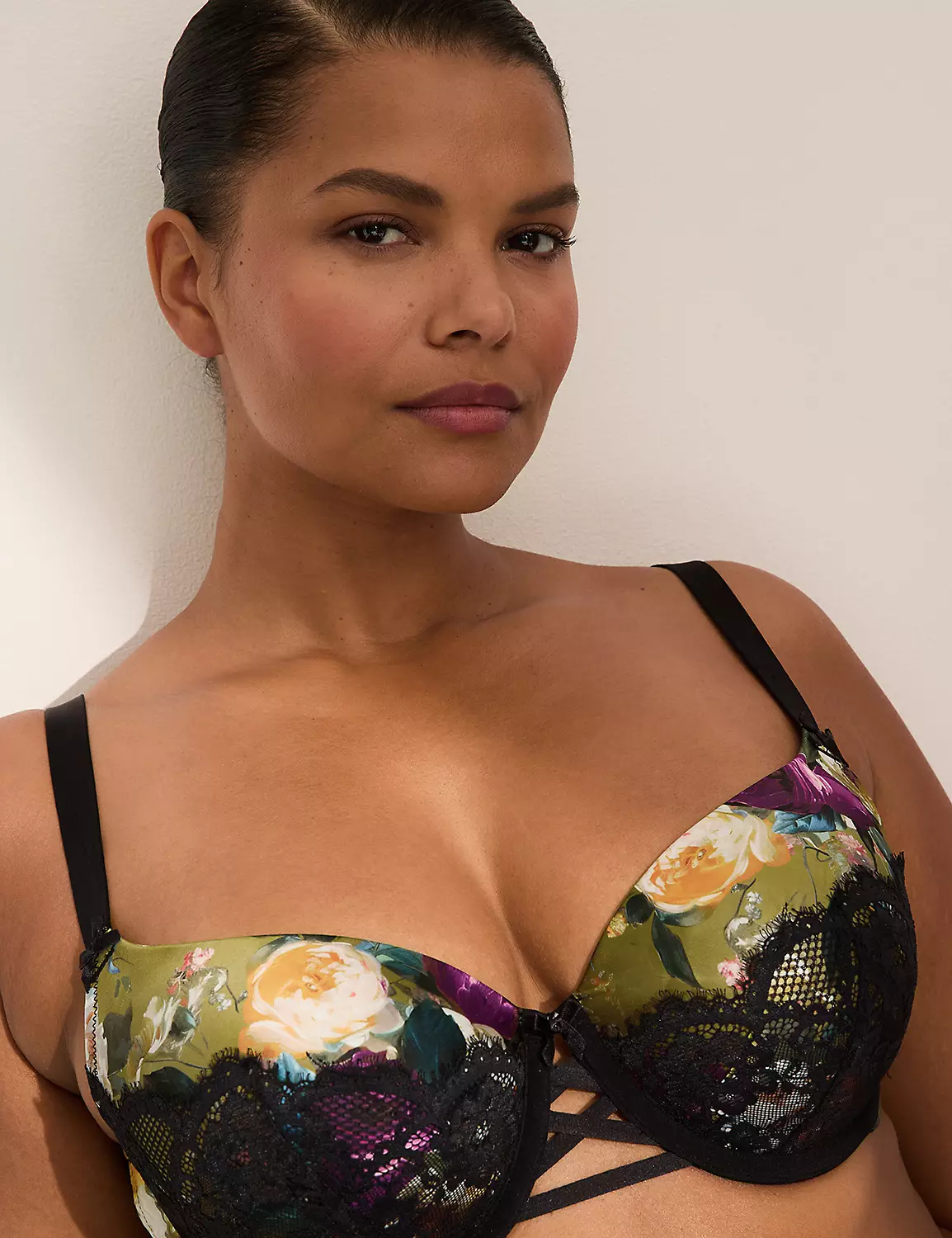 Stretch Satin Boost Balconette Bra Rennaissance Roses Green Moss 3 Stretch Satin Boost Balconette Bra Rennaissance Roses Green Moss