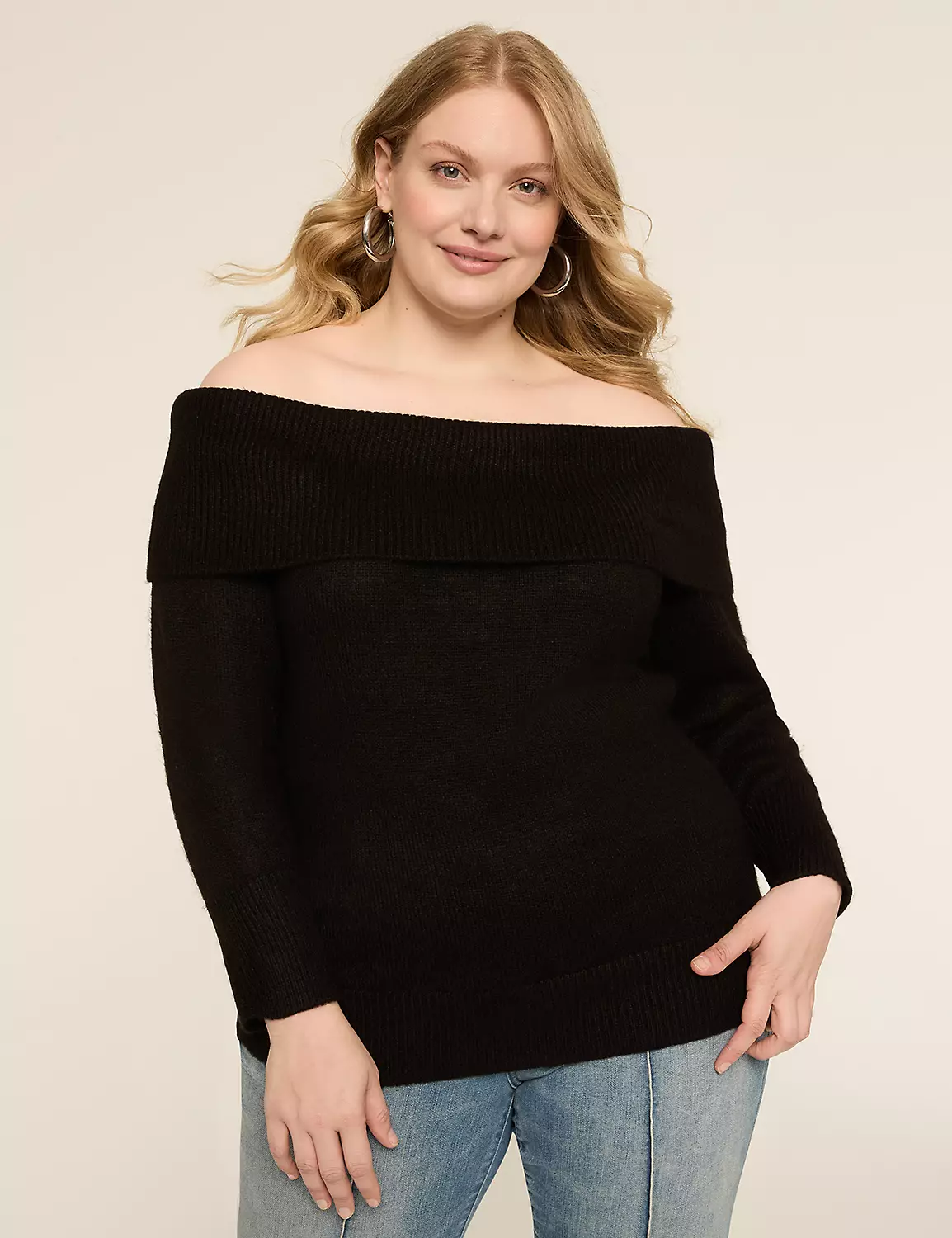 Off-The-Shoulder Sweater Black 5 Off-The-Shoulder Sweater Black - Image 3