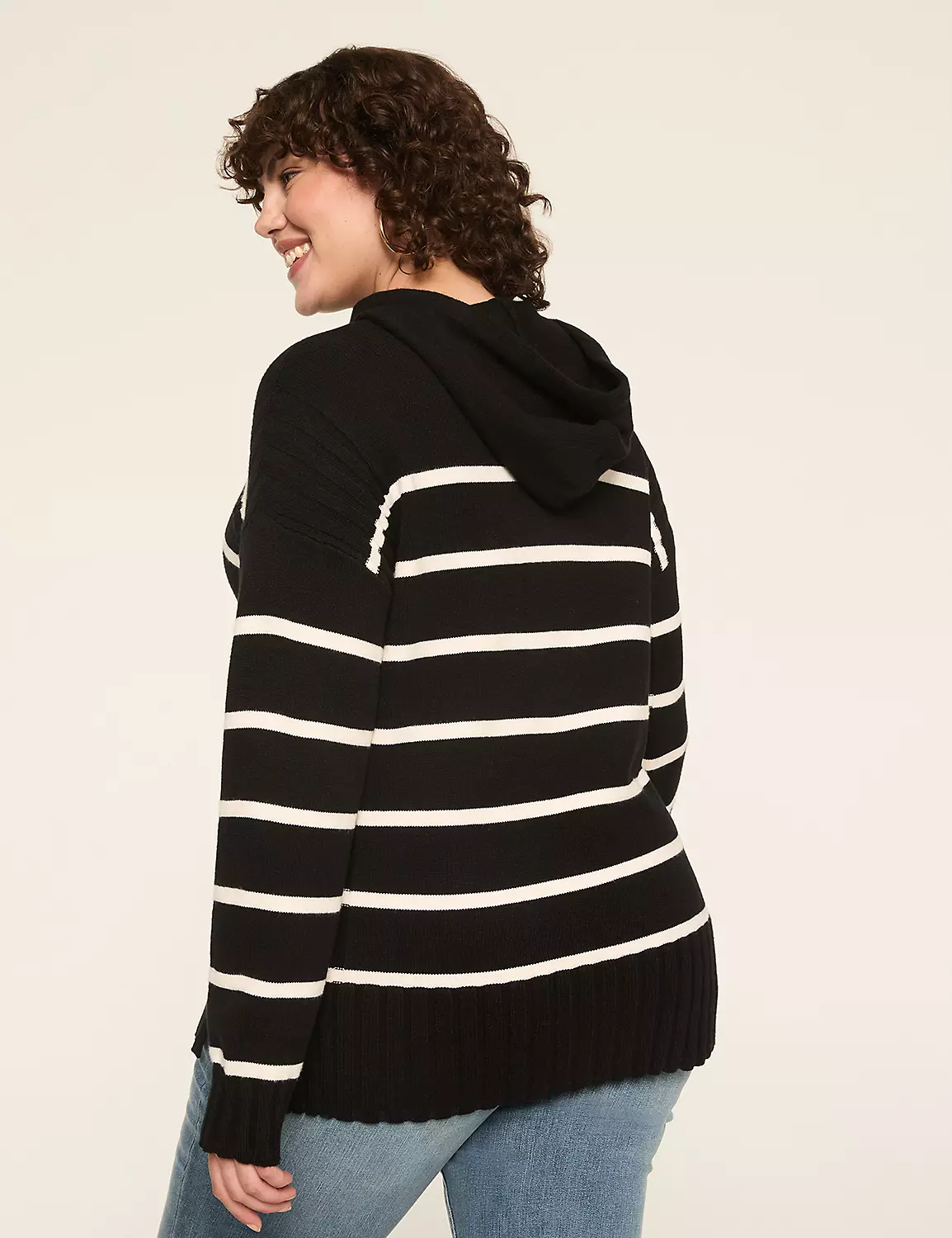 Striped Sweater Hoodie Black And White Stripe 3 Striped Sweater Hoodie Black And White Stripe
