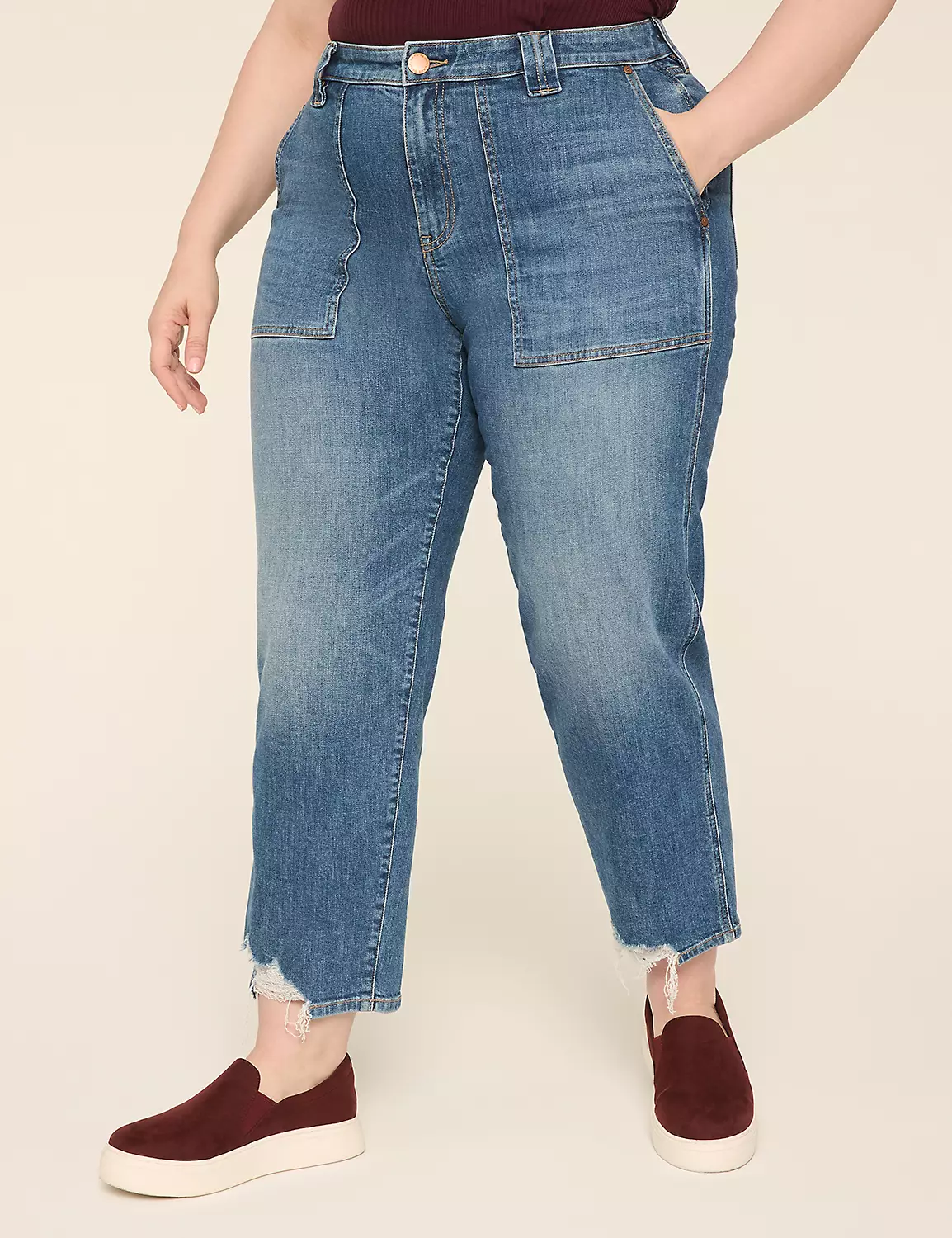 High-Rise Patch-Pocket Ankle Jean Medium Denim 6 High-Rise Patch-Pocket Ankle Jean Medium Denim - Image 4
