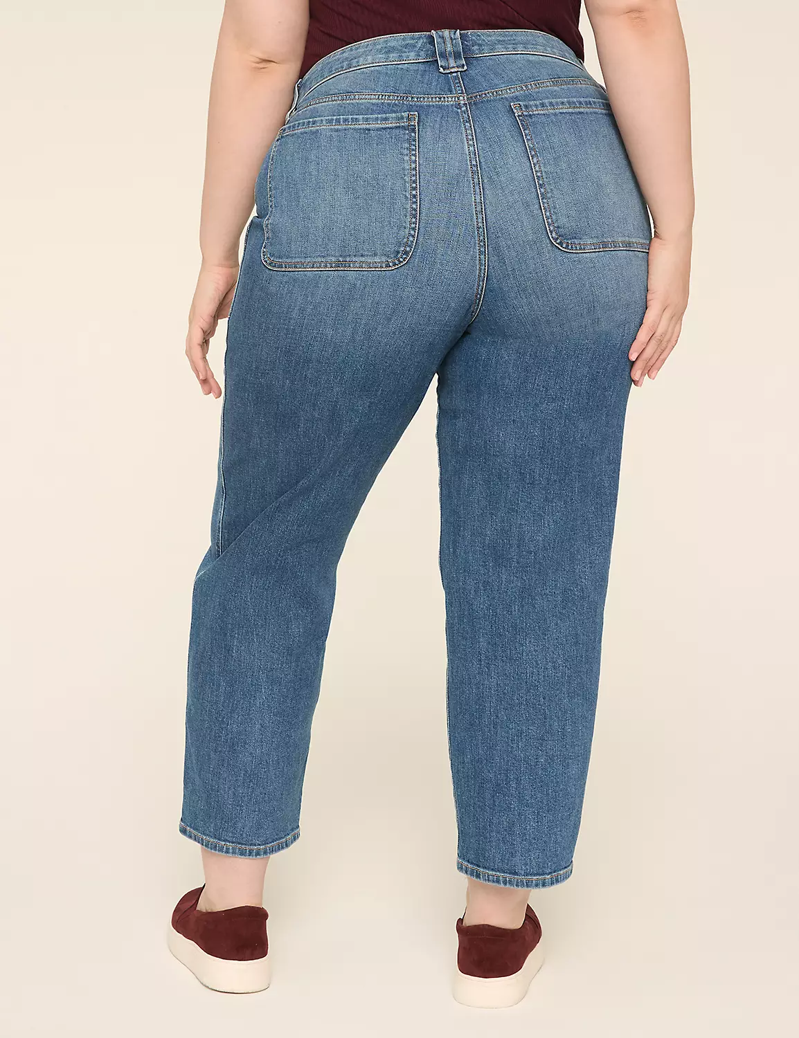 High-Rise Patch-Pocket Ankle Jean Medium Denim 3 High-Rise Patch-Pocket Ankle Jean Medium Denim