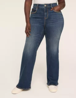 Signature Fit Back-Pocket Embroidered Boot Jean Dark Denim