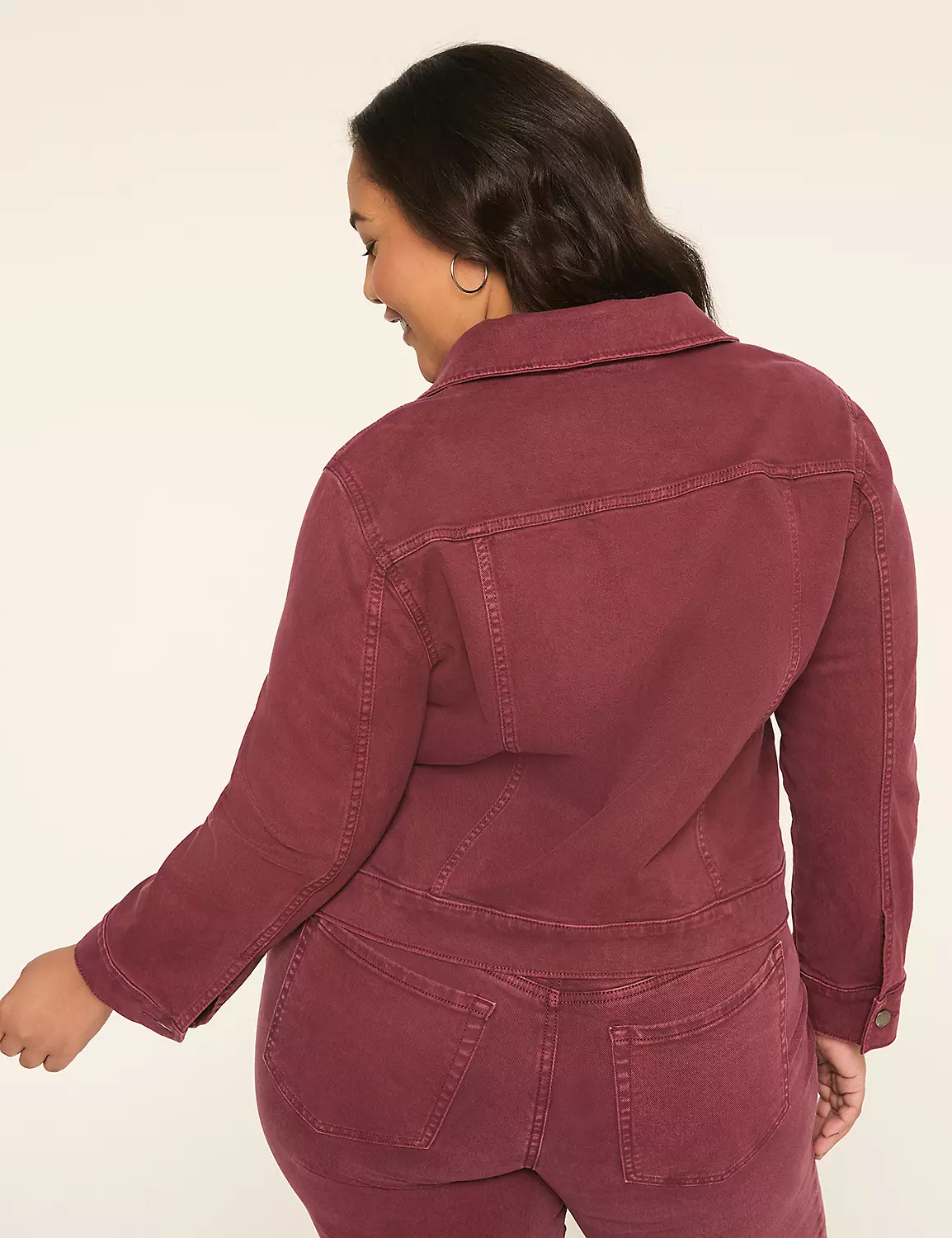 Classic Denim Jacket Burgundy 3 Classic Denim Jacket Burgundy