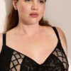 Unlined Lace-Up Balconette Bra Black 1 Unlined Lace-Up Balconette Bra Black -Lanebryant Shop 412105 0000006395 alt1