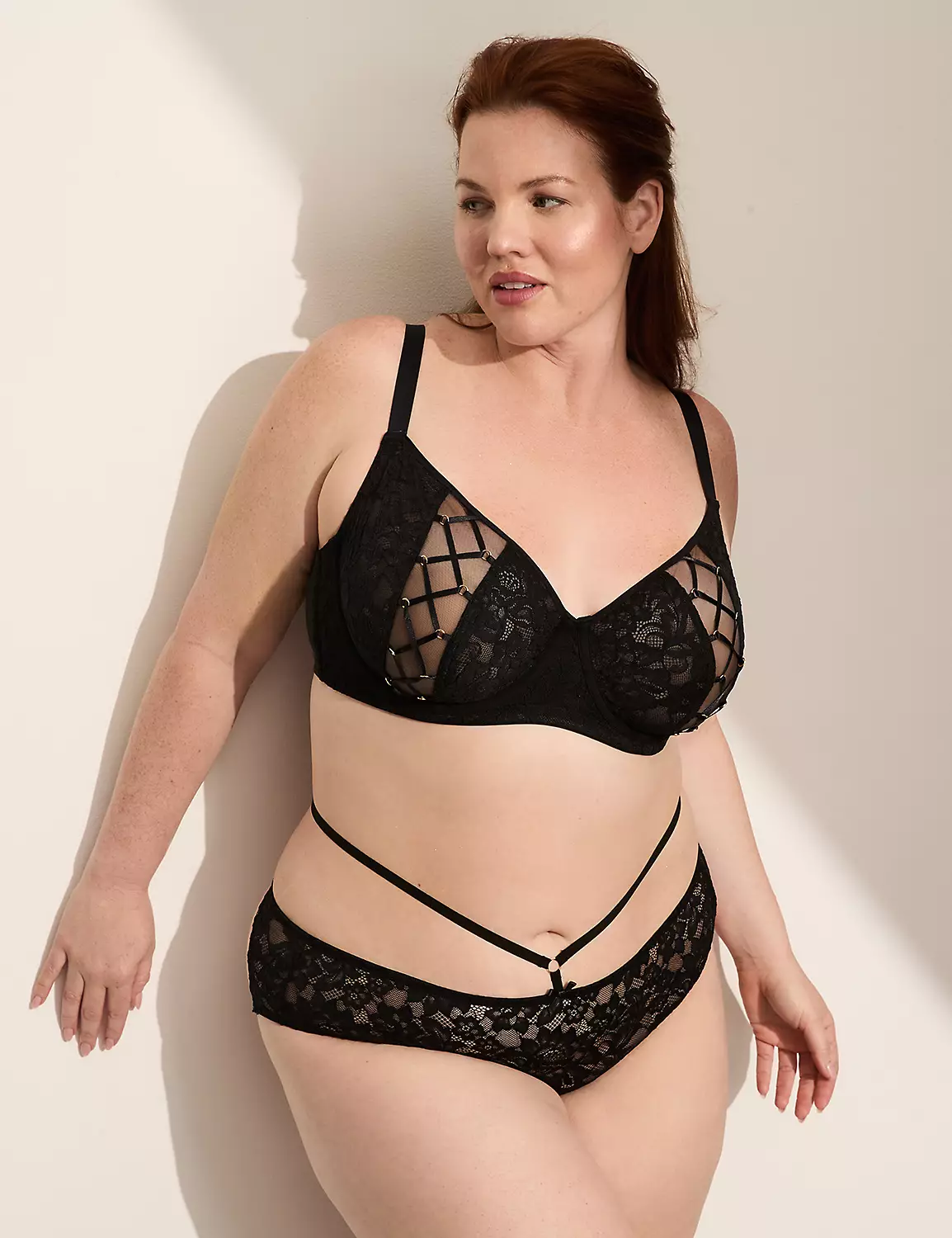 Unlined Lace-Up Balconette Bra Black 5 Unlined Lace-Up Balconette Bra Black - Image 3