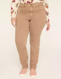 Signature Fit High-Rise Straight Leg Jean Cocoa 7 Signature Fit High-Rise Straight Leg Jean Cocoa -Lanebryant Shop 412118 0000007914