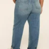 Relaxed Straight Cuffed-Hem Jean Medium Denim 1 Relaxed Straight Cuffed-Hem Jean Medium Denim -Lanebryant Shop 412119 0000012013 Back