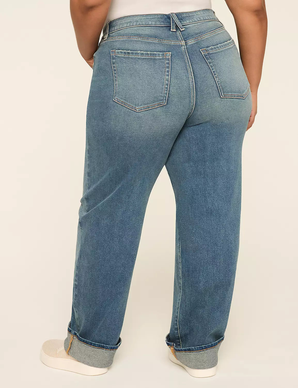 Relaxed Straight Cuffed-Hem Jean Medium Denim 3 Relaxed Straight Cuffed-Hem Jean Medium Denim