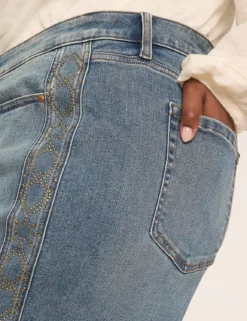 Signature Fit Stud-Detail Wide Leg Jean Medium Denim 8 Signature Fit Stud-Detail Wide Leg Jean Medium Denim -Lanebryant Shop 412124 0000012013 alt2