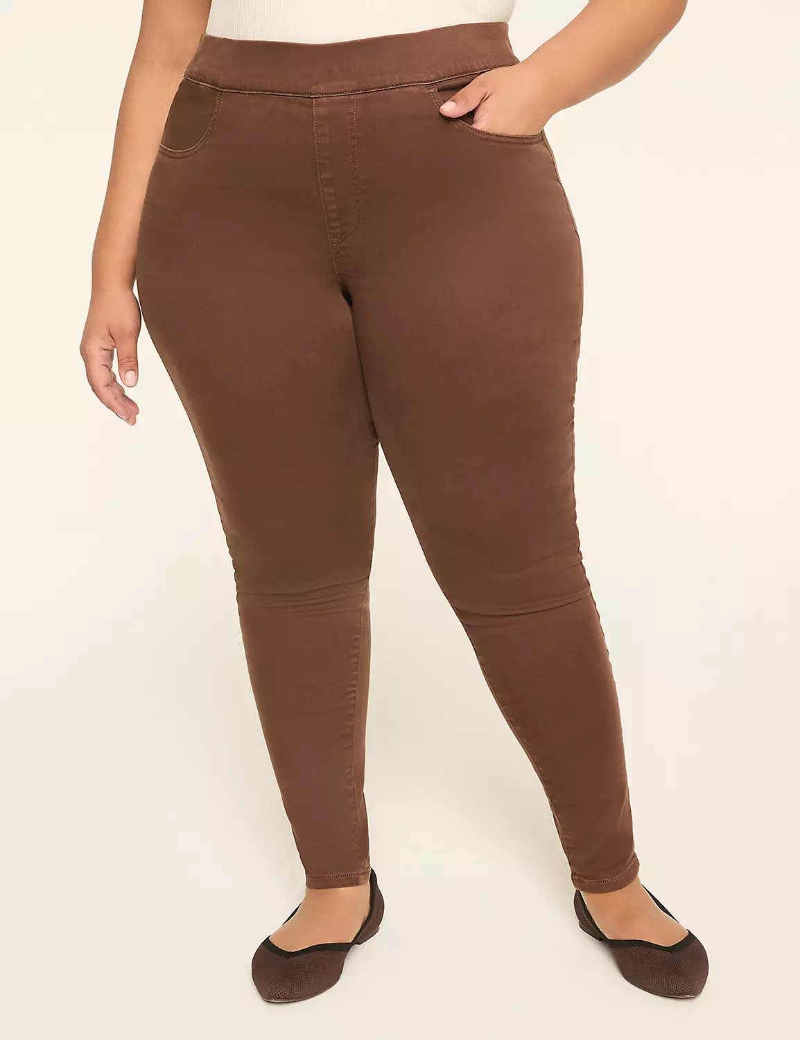 Pull-On Fit High-Rise Jegging Coffee 5 Pull-On Fit High-Rise Jegging Coffee - Image 3