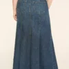 High-Rise Tulip-Hem Maxi Skirt Dark Denim -Lanebryant Shop 412126 0000012008 Back