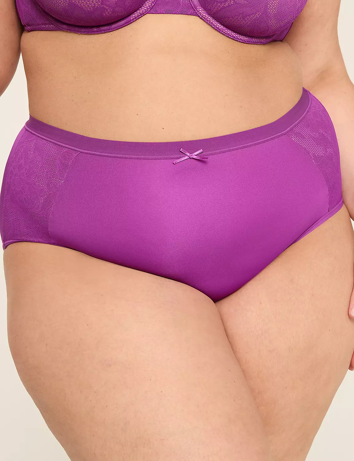 No-Show Full Brief Panty With Lace Hyacinth Violet 4 No-Show Full Brief Panty With Lace Hyacinth Violet - Image 2