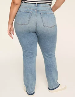 Tighter Tummy Fit Pull-On High-Rise Straight Jean Light Denim