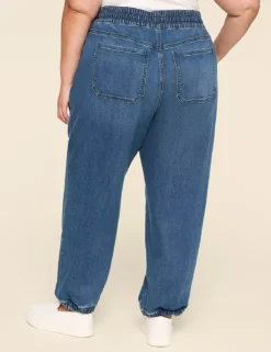 Pull-On Knit Denim Jogger - Medium Wash Medium Denim