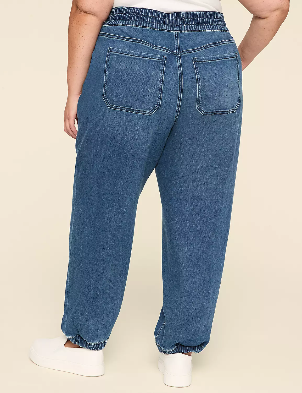 Pull-On Knit Denim Jogger - Medium Wash Medium Denim 3 Pull-On Knit Denim Jogger - Medium Wash Medium Denim