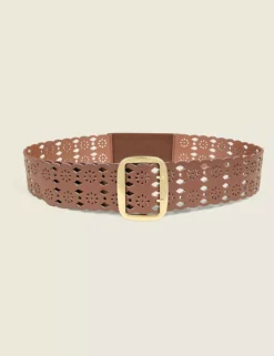 Perforated Waist Belt Chocolate