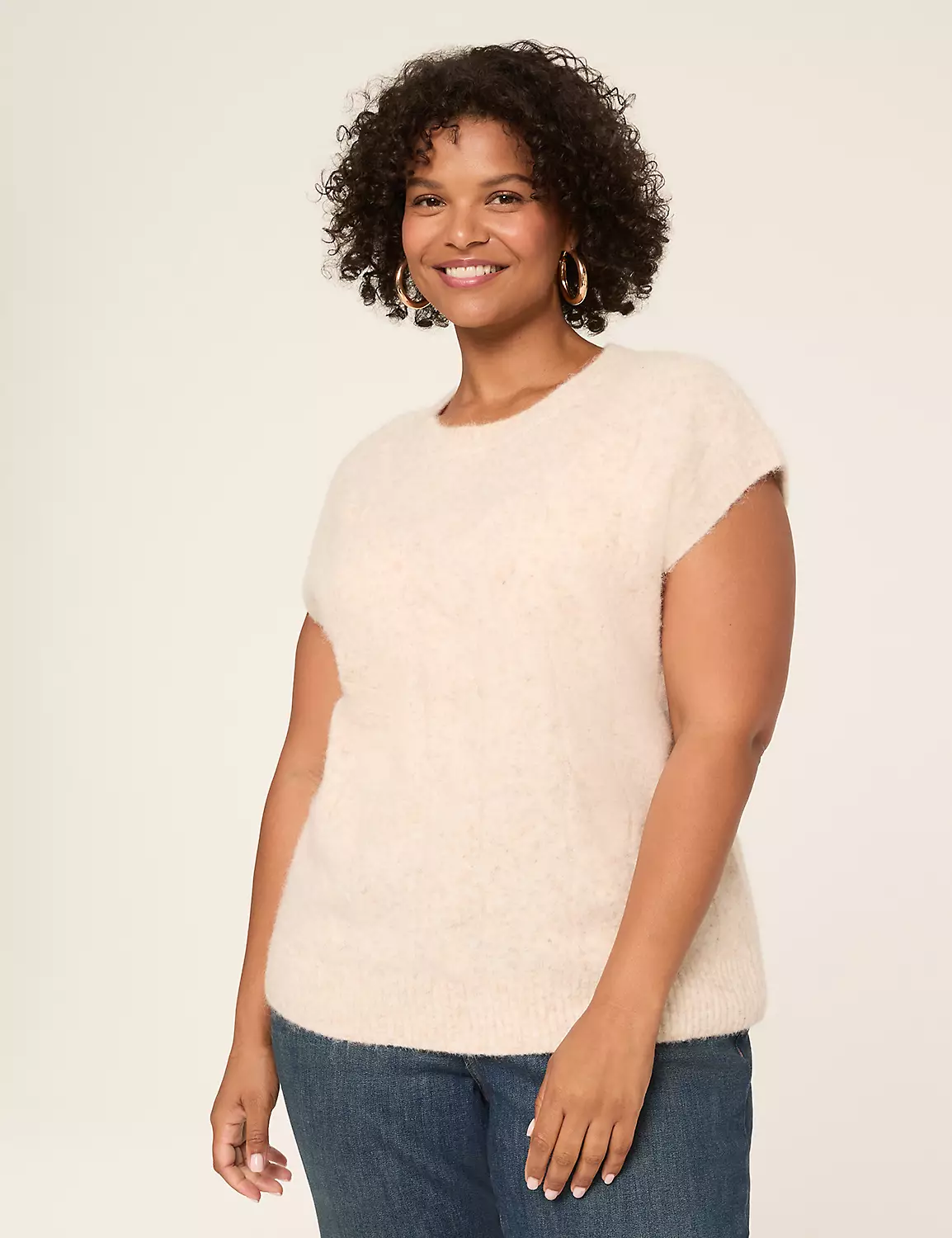 Cable Knit Sweater Vest Oatmeal 4 Cable Knit Sweater Vest Oatmeal - Image 2