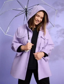 Double-Faced Hooded Shacket Light Purple -Lanebryant Shop 412378 0000028150 alt2