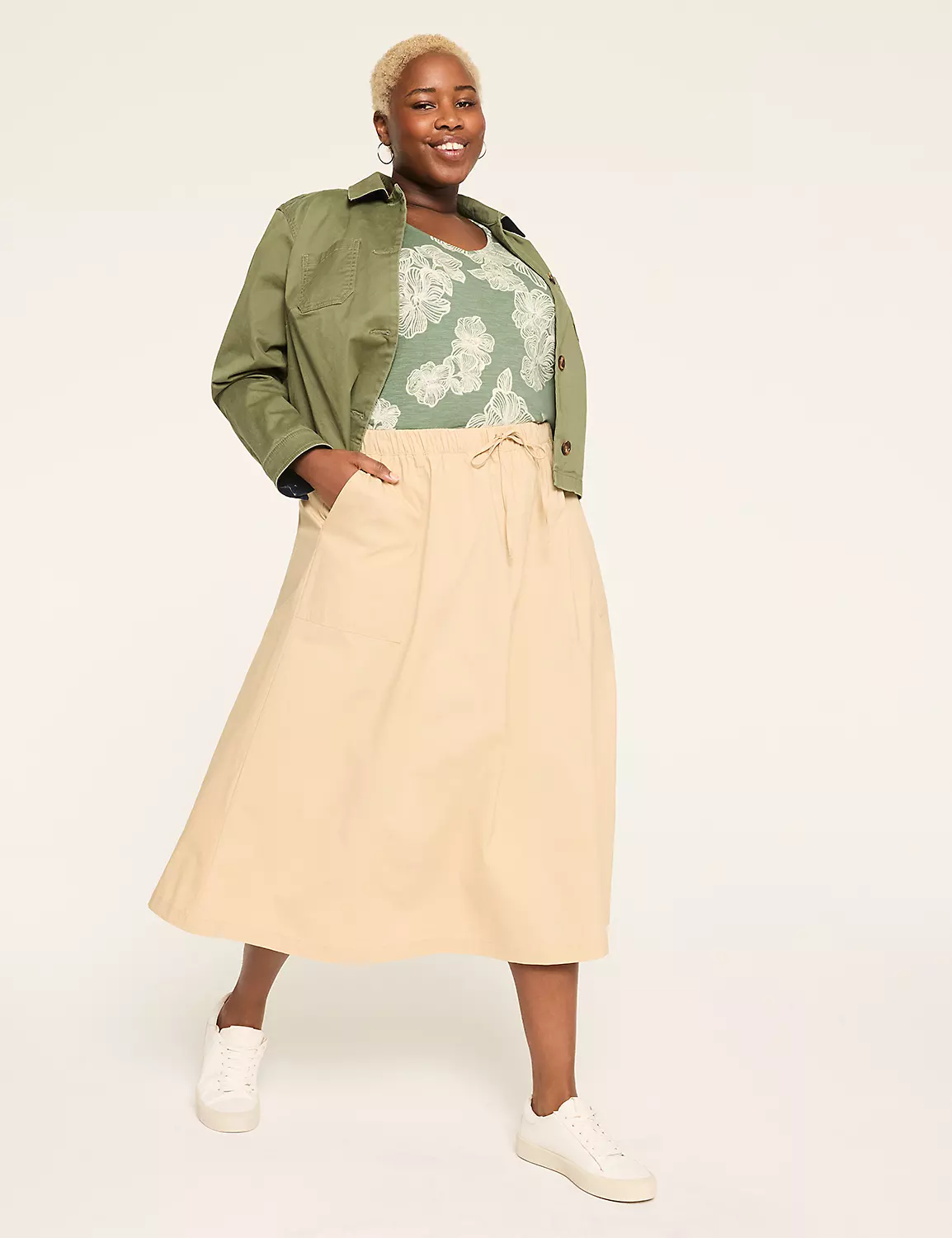 Poplin Drawstring Utility Skirt Sand 4 Poplin Drawstring Utility Skirt Sand - Image 2