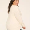 Cable Knit Button-Front Cardigan Cream