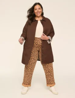 Single-Breasted Gingham-Lined Trench Coat Coffee 7 Single-Breasted Gingham-Lined Trench Coat Coffee -Lanebryant Shop 412404 0000028109