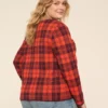 Fireside Plaid Button-Front Cardigan Fireside Plaid -Lanebryant Shop 412409 0000115547 Back