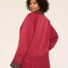Corduroy-Trim Barn Coat Rumba Red 1 Corduroy-Trim Barn Coat Rumba Red -Lanebryant Shop 412414 0000001633 Back