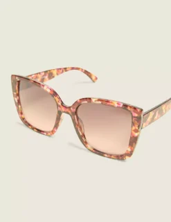 Colorful Tortoiseshell Print Cateye Sunglasses Multi